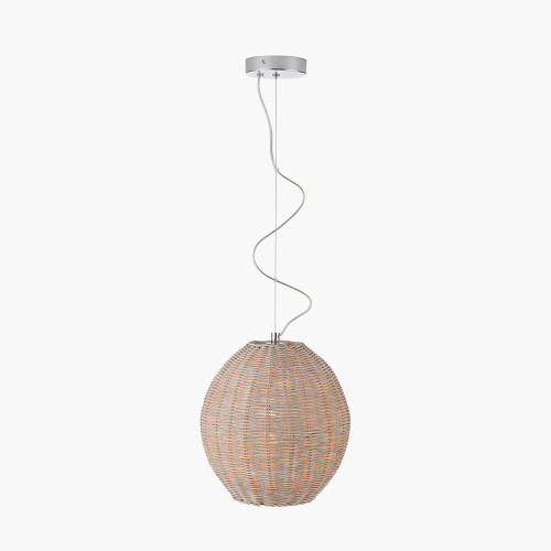 Pacific Lifestyle Raffles Large Rattan Cream Wash Pendant