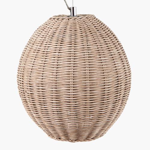 Pacific Lifestyle Raffles Large Rattan Cream Wash Pendant