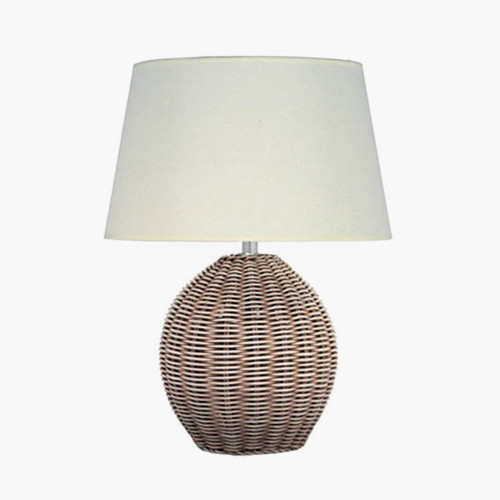 pacific lifestyle Raffles Small Rattan Cream Wash Table Lamp