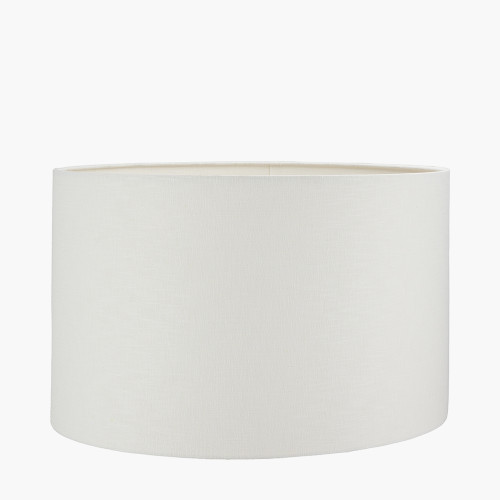 Pacific Lifestyle Raya Cinnamon And White Hand Painted Metal Table Lamp Base With Lino 40cm White Self Lined Linen Cylinder Lampshade