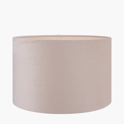 pacific lifestyle Rene 35cm Greige Velvet Cylinder Lampshade