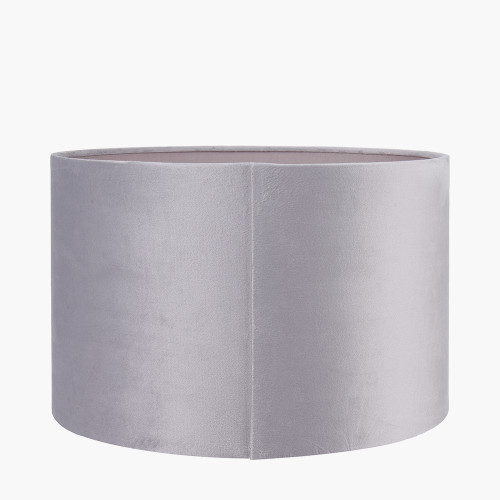 Pacific Lifestyle Rene 45cm Light Grey Velvet Cylinder Lampshade