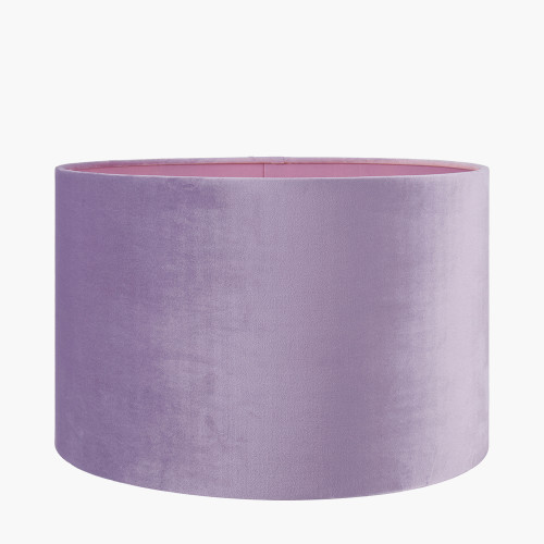 Pacific Lifestyle Rene 45cm Lilac Velvet Cylinder Lampshade