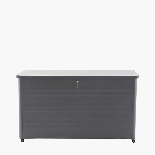 pacific lifestyle Rhode Island Large Galvanised Steel Cushion Box Anthracite
