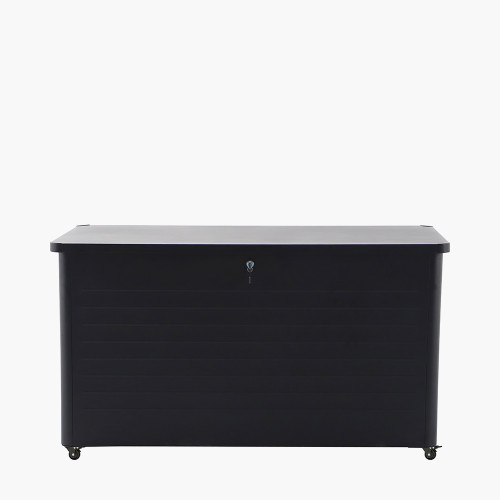 pacific lifestyle Rhode Island Large Galvanised Steel Cushion Box Black