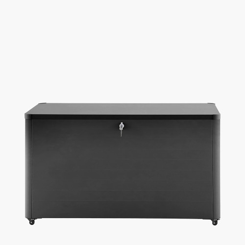 pacific lifestyle Rhode Island Small Galvanised Steel Cushion Box Black