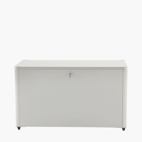 pacific lifestyle Rhode Island Small Galvanised Steel Cushion Box Pebble