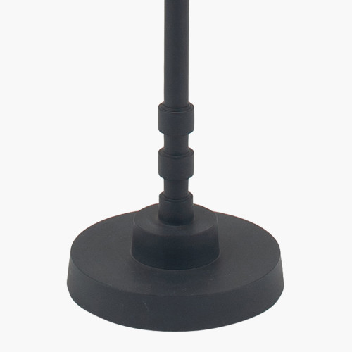 Pacific Lifestyle Rhode Matt Black Stick Metal Floor Lamp Base With Bow 40cm Slate Velvet Cylinder Lampshade