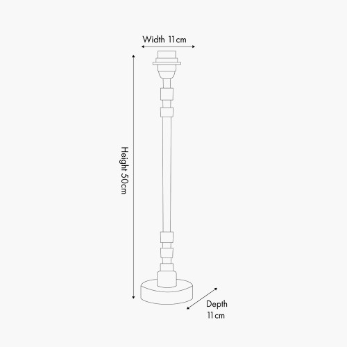 Pacific Lifestyle Rhode Matt Black Stick Metal Table Lamp Base
