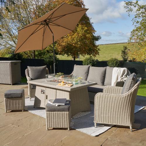 Pacific Lifestyle Riva Premium 3m Round Havana Taupe Parasol