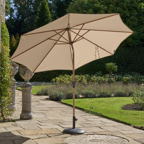 Pacific Lifestyle Riva Teak 3m Round Champagne Parasol