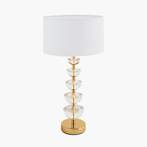 Pacific Lifestyle Rosa Glass And Antique Brass Table Lamp Base