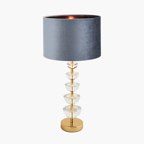 Pacific Lifestyle Rosa Glass And Antique Brass Table Lamp Base
