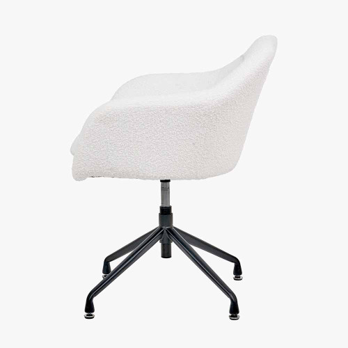 Pacific Lifestyle Rosolini Bouclé Fabric And Black Metal Swivel Rise And Fall Chair