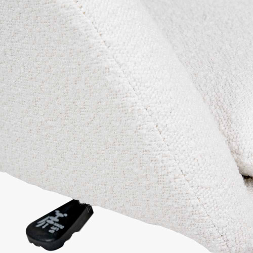 Pacific Lifestyle Rosolini Bouclé Fabric And Black Metal Swivel Rise And Fall Chair