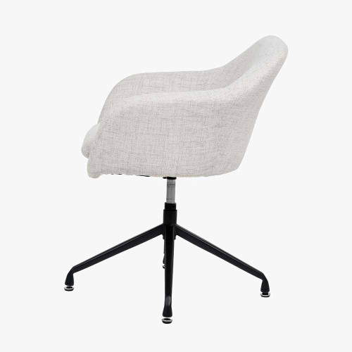 Pacific Lifestyle Rosolini Pebble Linen Mix And Black Metal Swivel Rise And Fall Chair