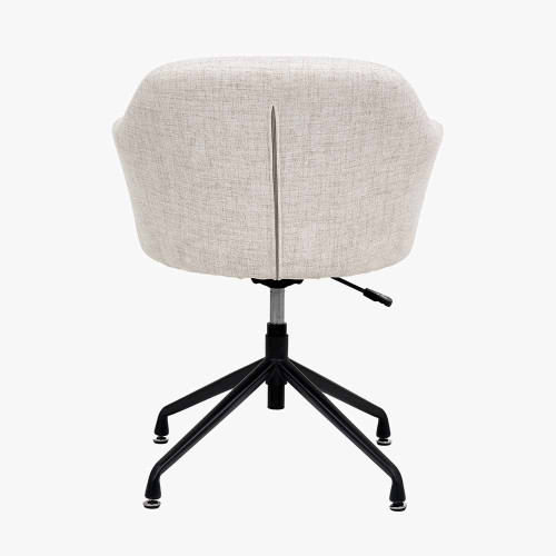 Pacific Lifestyle Rosolini Pebble Linen Mix And Black Metal Swivel Rise And Fall Chair