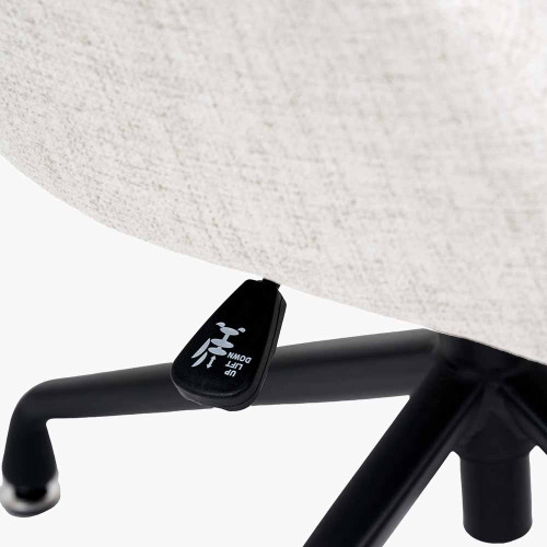 Pacific Lifestyle Rosolini Pebble Linen Mix And Black Metal Swivel Rise And Fall Chair