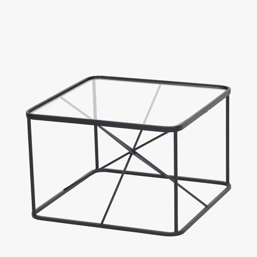 Pacific Lifestyle Roxy Glass And Black Metal Coffee Table
