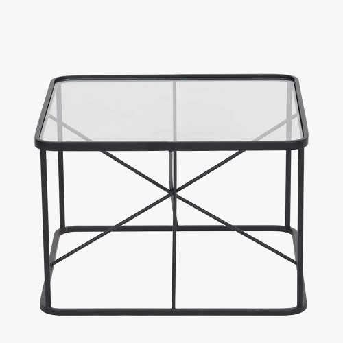 Pacific Lifestyle Roxy Glass And Black Metal Coffee Table