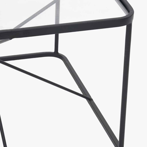 Pacific Lifestyle Roxy Glass And Black Metal Coffee Table