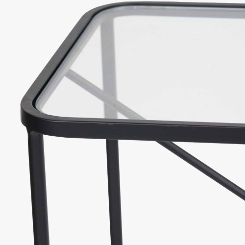 Pacific Lifestyle Roxy Glass And Black Metal Console Table