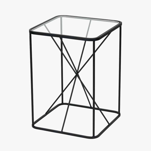 Pacific Lifestyle Roxy Glass And Black Metal Side Table
