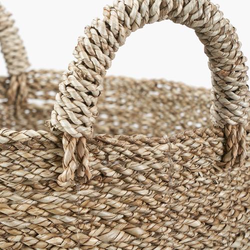 Pacific Lifestyle S/2 Banana Leaf Two Tone Natural And White Baskets