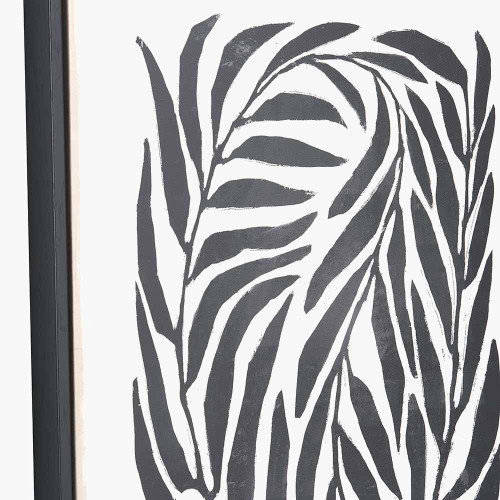 Pacific Lifestyle S/2 Black Leaf Print Canvases With Black Frames