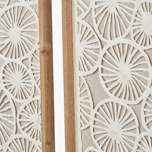 Pacific Lifestyle S/2 Cut Out Pattern Natural Paper Design Wall Art With Natural Frames