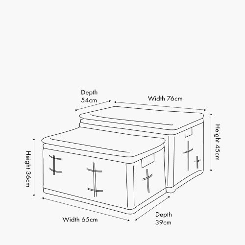 Pacific Lifestyle S/2 Grey Kubu Rectangular Basket Chests