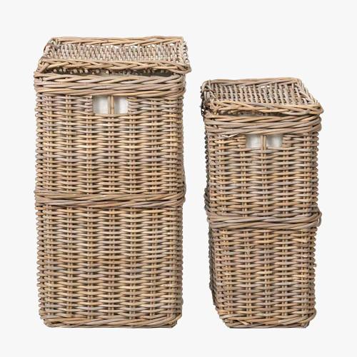 Pacific Lifestyle S/2 Grey Kubu Rectangular Linen Baskets