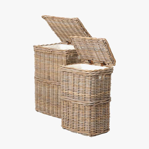 Pacific Lifestyle S/2 Grey Kubu Rectangular Linen Baskets