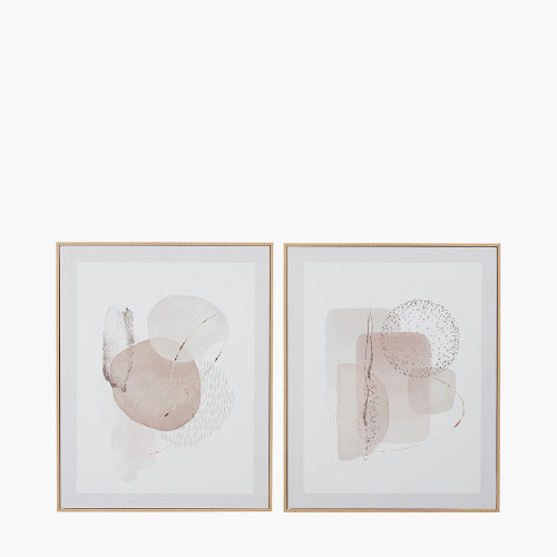 pacific lifestyle S/2 Natural Abstract Canvases with Natural Frame