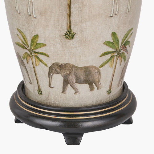 Pacific Lifestyle Safari Tall Glass Table Lamp Base With Milos 40cm Pistachio Green Linen Tapered Lampshade
