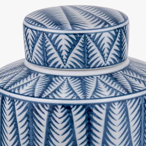 Pacific Lifestyle Samara Blue And White Ceramic Aztec Design Lidded Ginger Jar