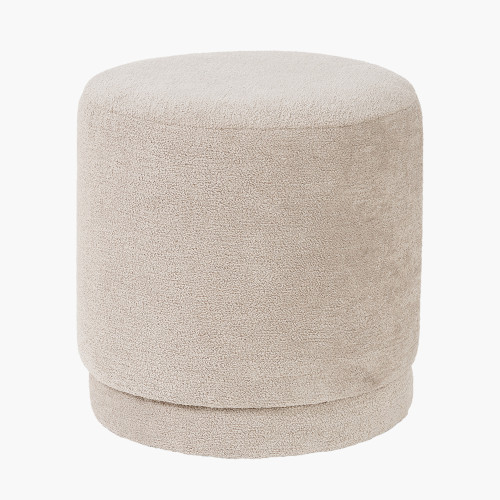 Pacific Lifestyle Sassari Taupe Teddy Fabric Cylinder Pouffe