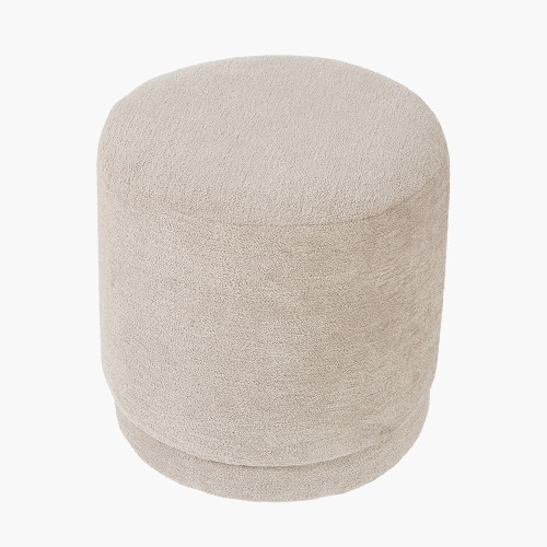 Pacific Lifestyle Sassari Taupe Teddy Fabric Cylinder Pouffe