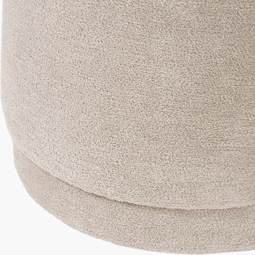 Pacific Lifestyle Sassari Taupe Teddy Fabric Cylinder Pouffe