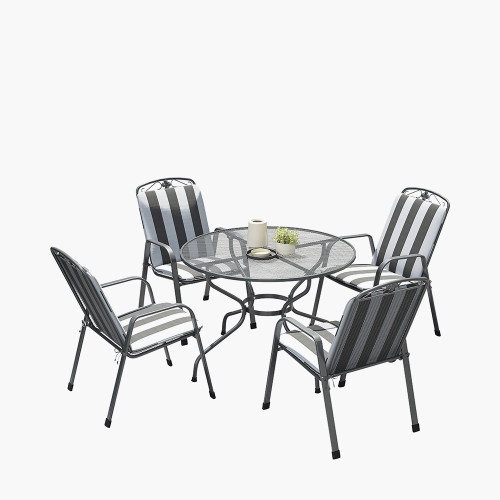 pacific lifestyle Savoy Round 4 Seater Dining Set with Cushions