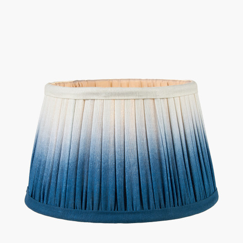 Pacific Lifestyle Scallop 40cm Blue Ombre Soft Pleated Tapered Lampshade