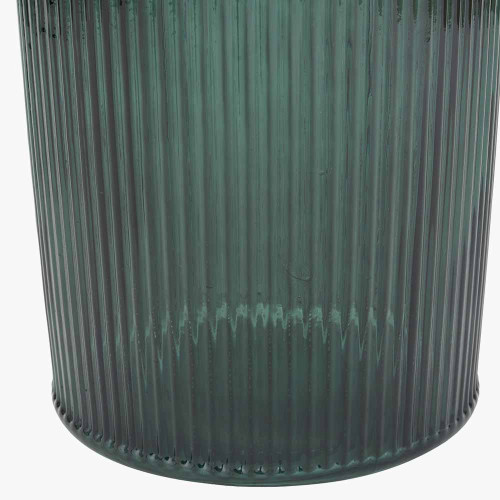 Pacific Lifestyle Sea Green Recycled Glass Ribbed Vase Tall