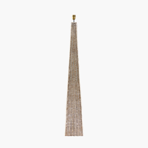 Pacific Lifestyle Seacomb Rattan Pyramid Floor Lamp Base With Pyramid 48cm Cream Cotton Tapered Square Lampshade