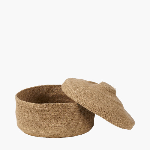 Pacific Lifestyle Seagrass Natural Lidded Round Basket