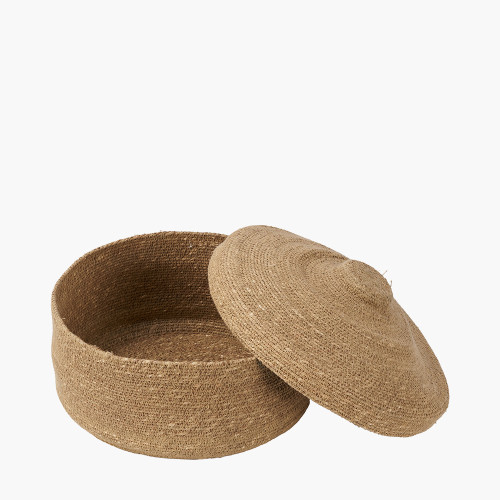 Pacific Lifestyle Seagrass Natural Lidded Round Basket
