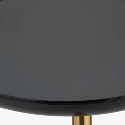 Pacific Lifestyle Seline Black Enamel And Gold Metal Side Table