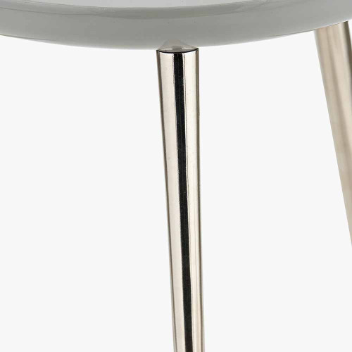 Pacific Lifestyle Seline Grey Enamel And Silver Metal Side Table