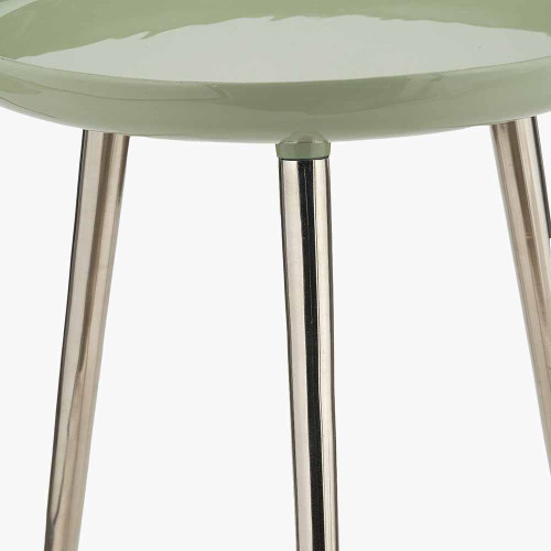 Pacific Lifestyle Seline Sage Enamel And Silver Metal Side Table