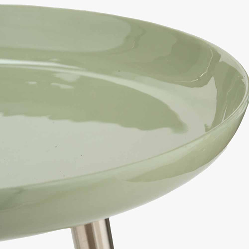 Pacific Lifestyle Seline Sage Enamel And Silver Metal Side Table