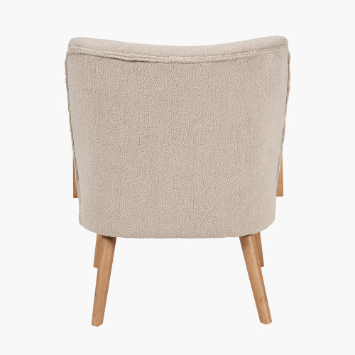 Pacific Lifestyle Sennori Taupe Teddy Fabric And Rubber Wood Occasional Chair
